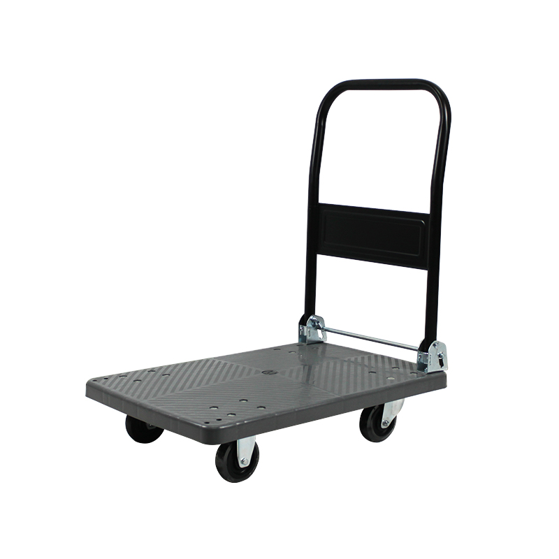 Platform kunststof trolley, opklapbaar, plat magazijn, verhuiswagen, zware trolley