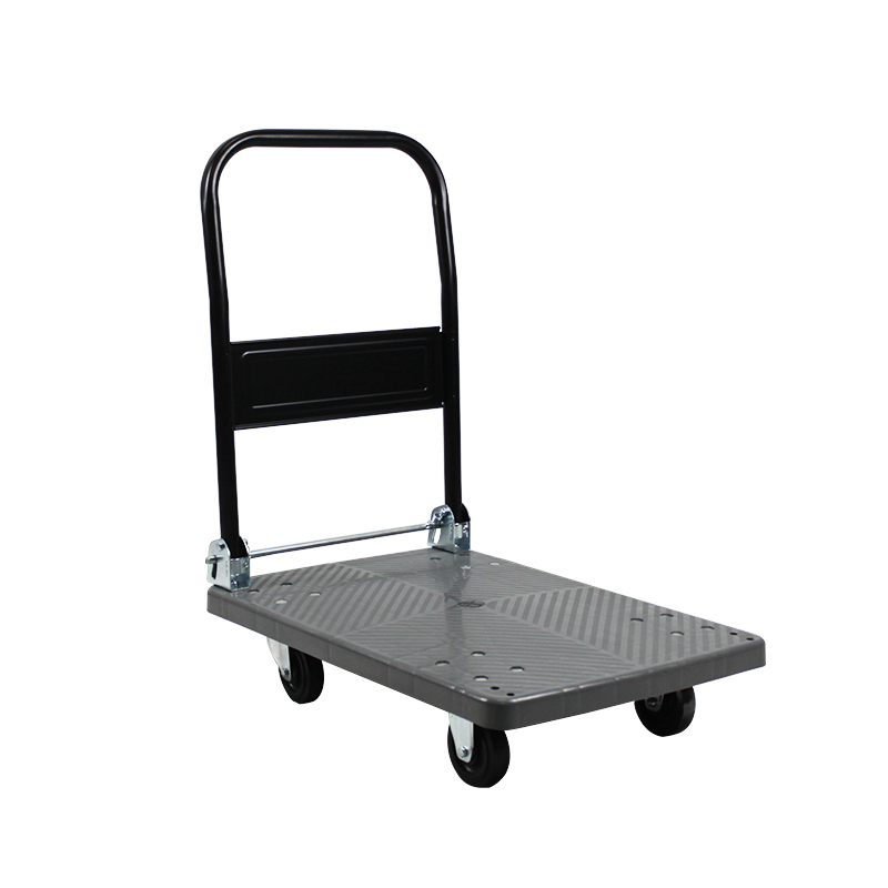 Platform kunststof trolley, opklapbaar, plat magazijn, verhuiswagen, zware trolley