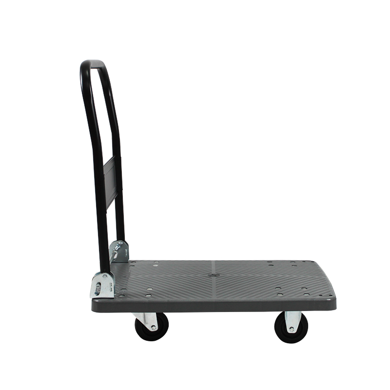 Platform kunststof trolley, opklapbaar, plat magazijn, verhuiswagen, zware trolley